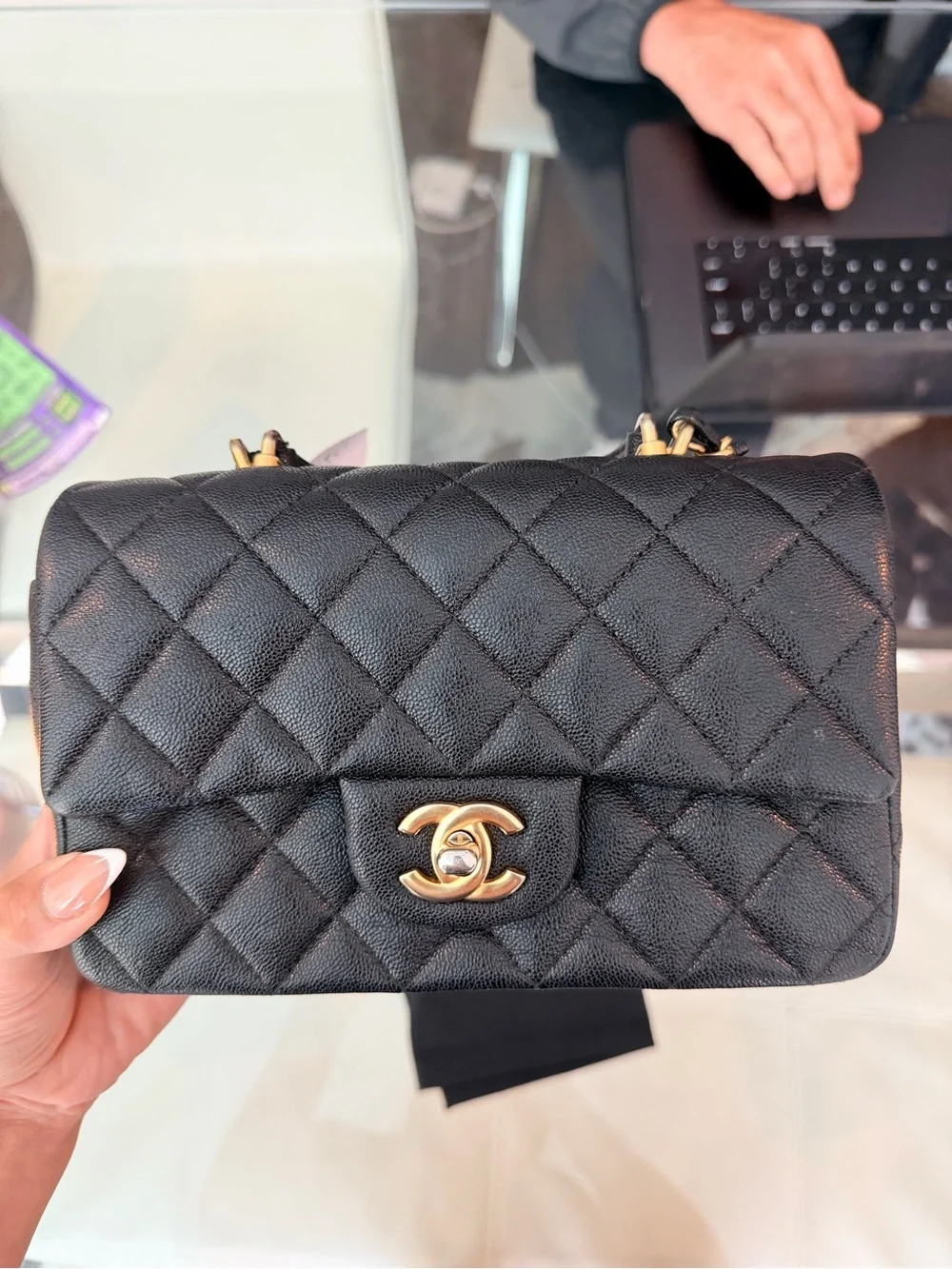 Chanel Mini Top handle Caviar Flap Bag